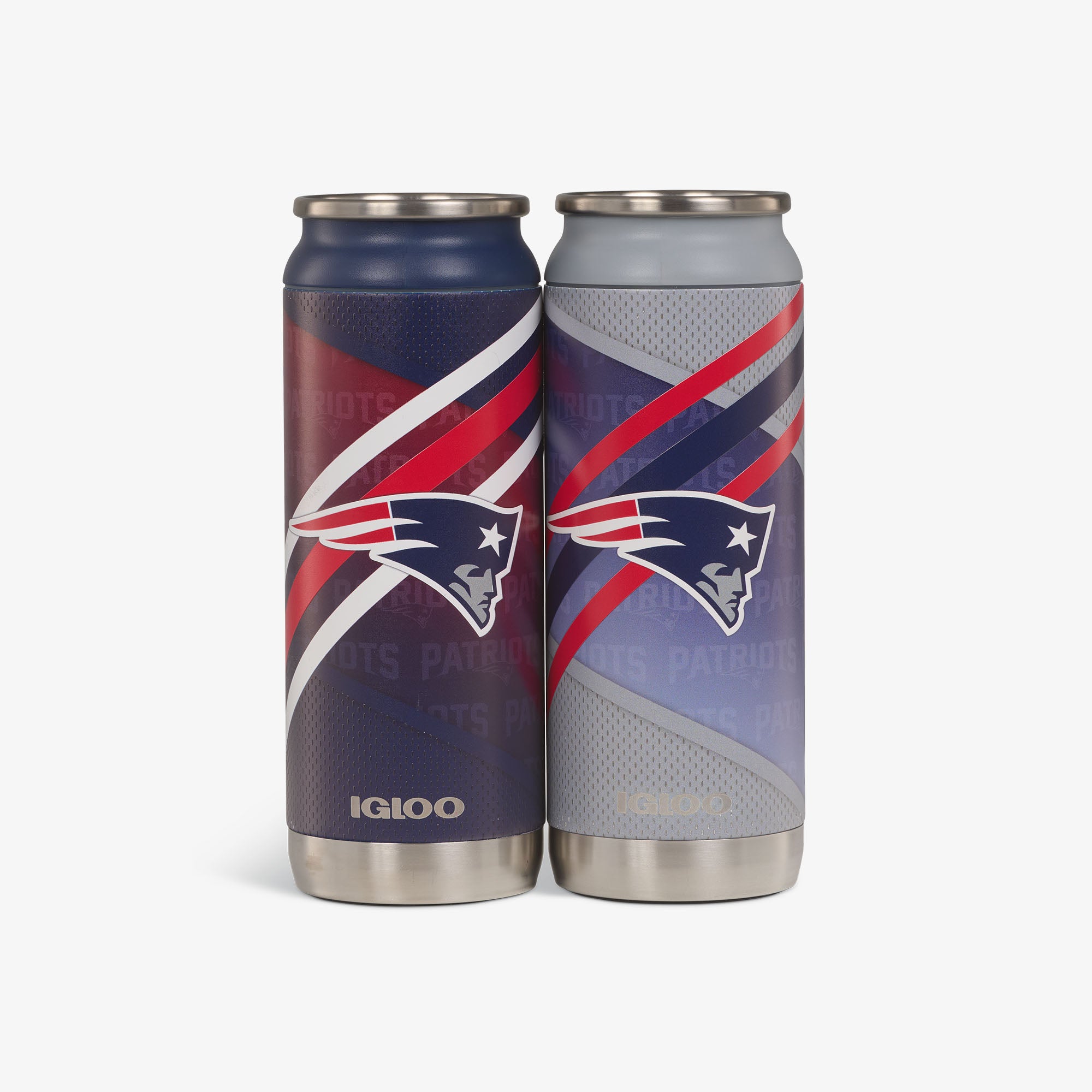 Kit com 2 unidades - Copo térmico em formato de lata New England Patriots Casa e Fora de 16 oz