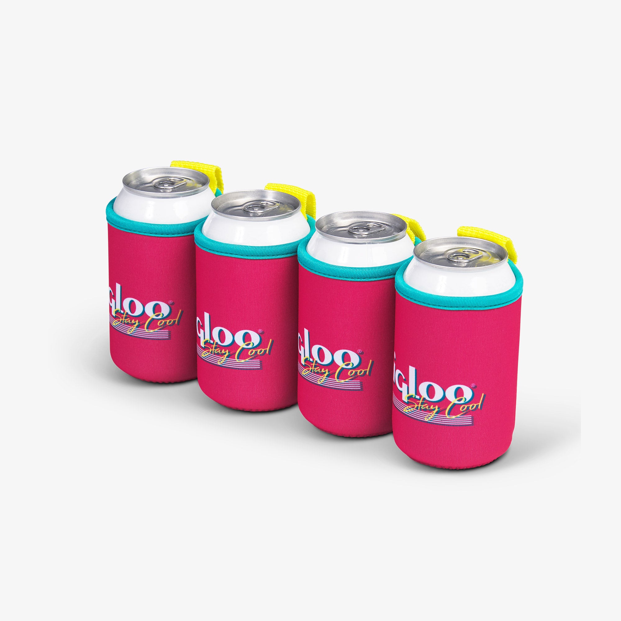 Kit com 4 porta-latas térmicos flexíveis Retro Soft Coolmate™