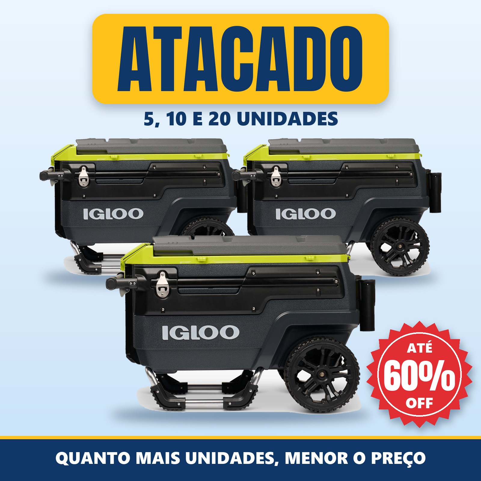 Cooler Igloo com Rodas no Atacado