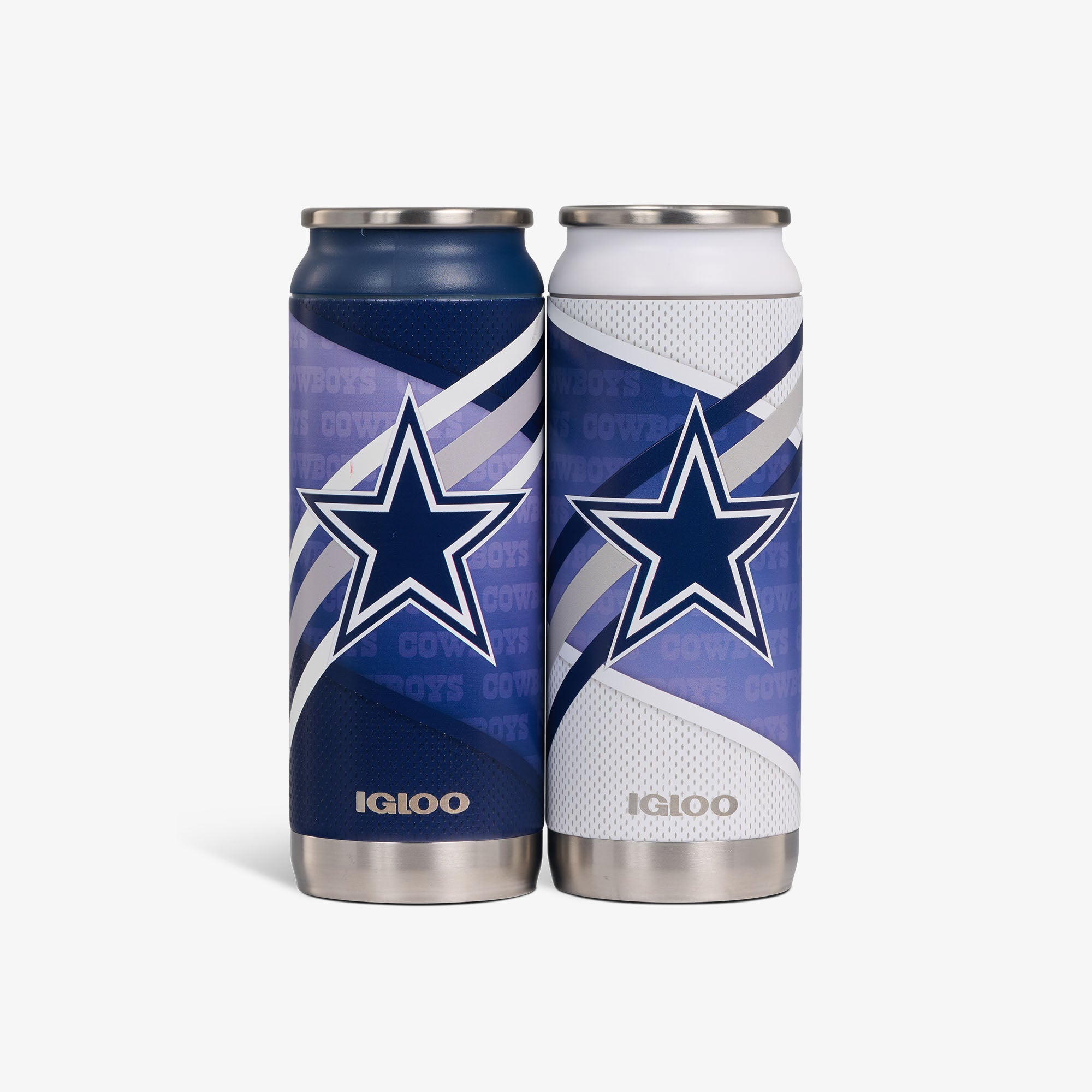 Kit com 2 unidades - Copo térmico em formato de lata Dallas Cowboys Casa e Fora de 16 oz