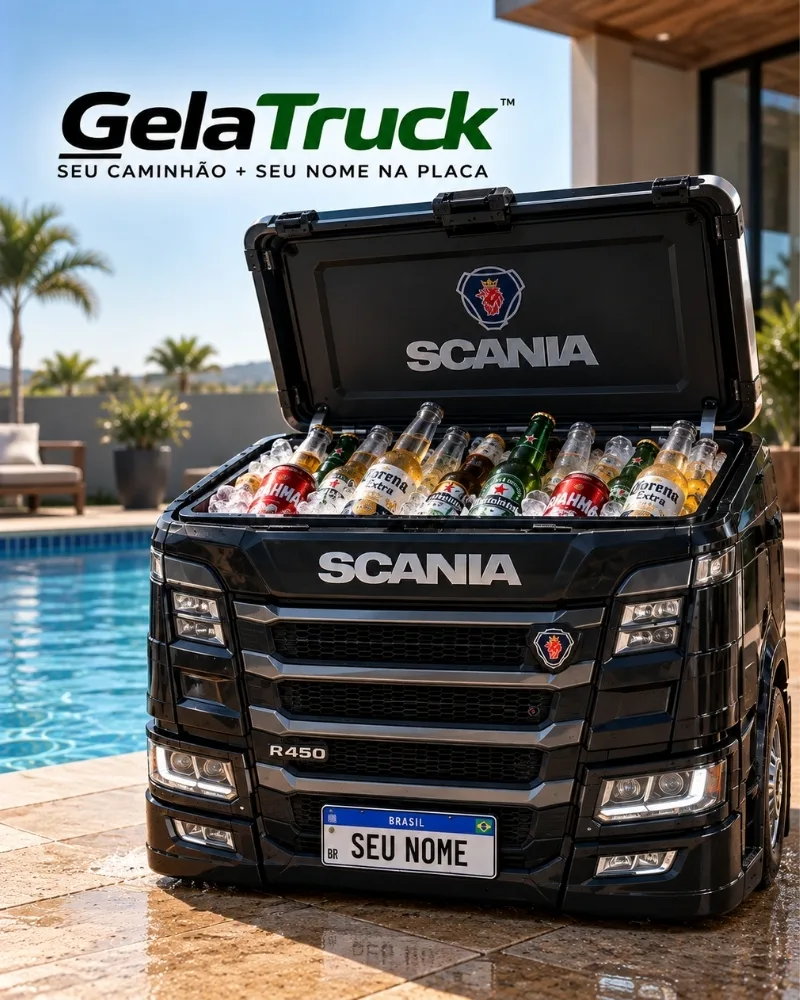 Mini Cooler GelaTruck 45L Personalizado com Seu Caminhão