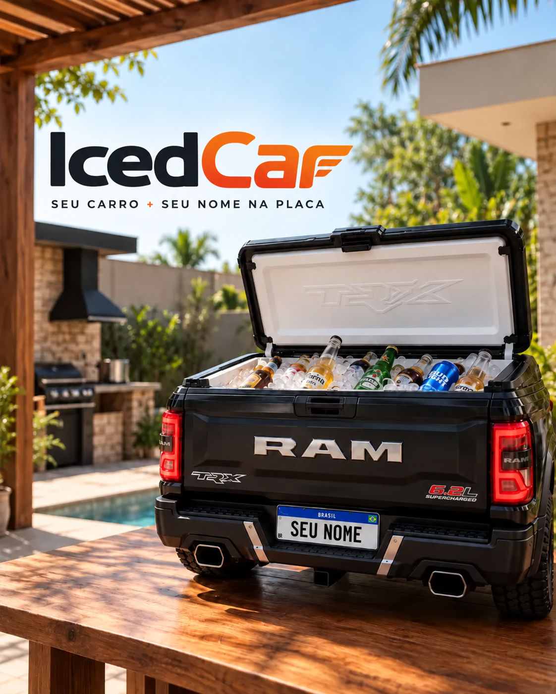 Mini Cooler IcedCar 45L Personalizado com Seu Carro