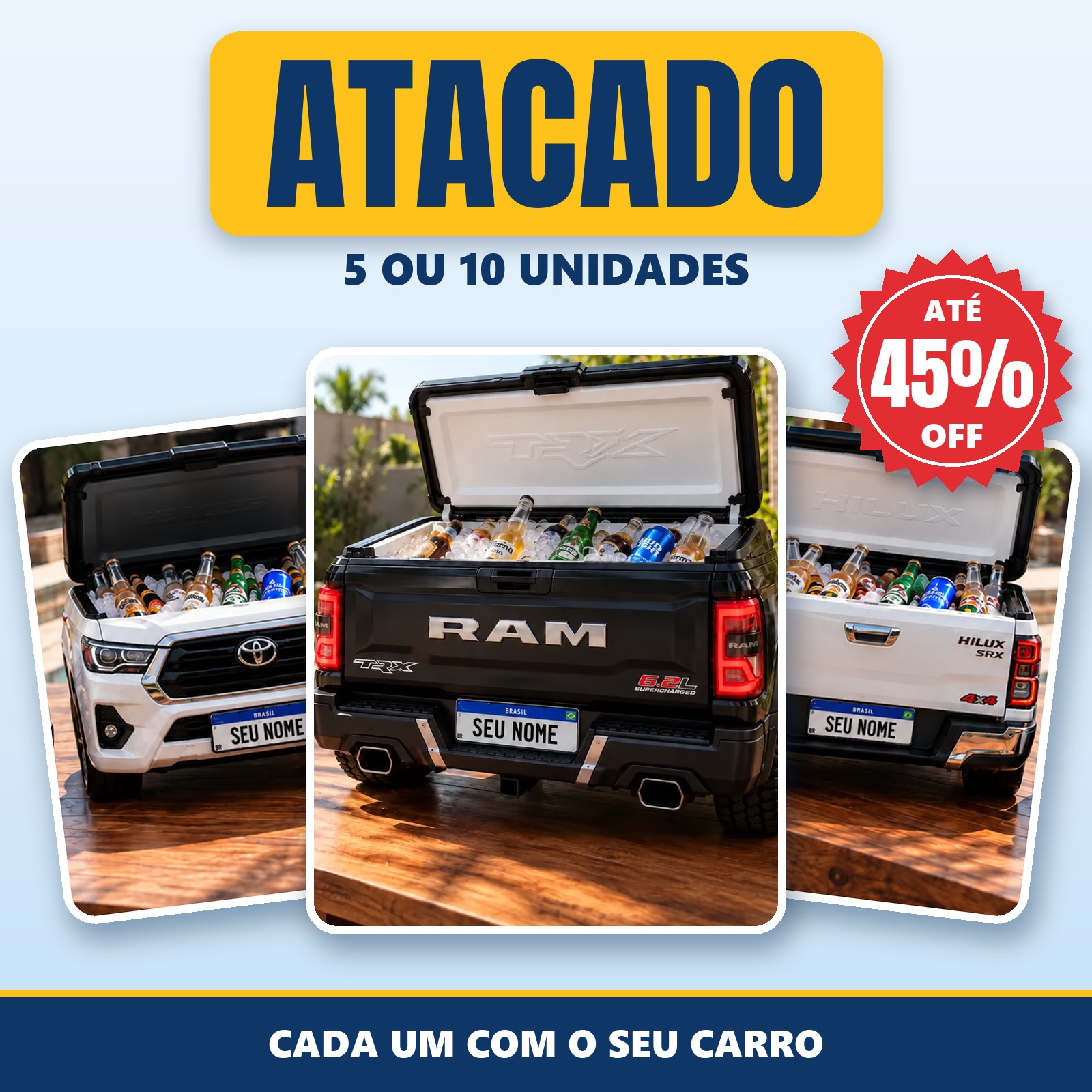 Mini Cooler IcedCar 45L Personalizado no Atacado