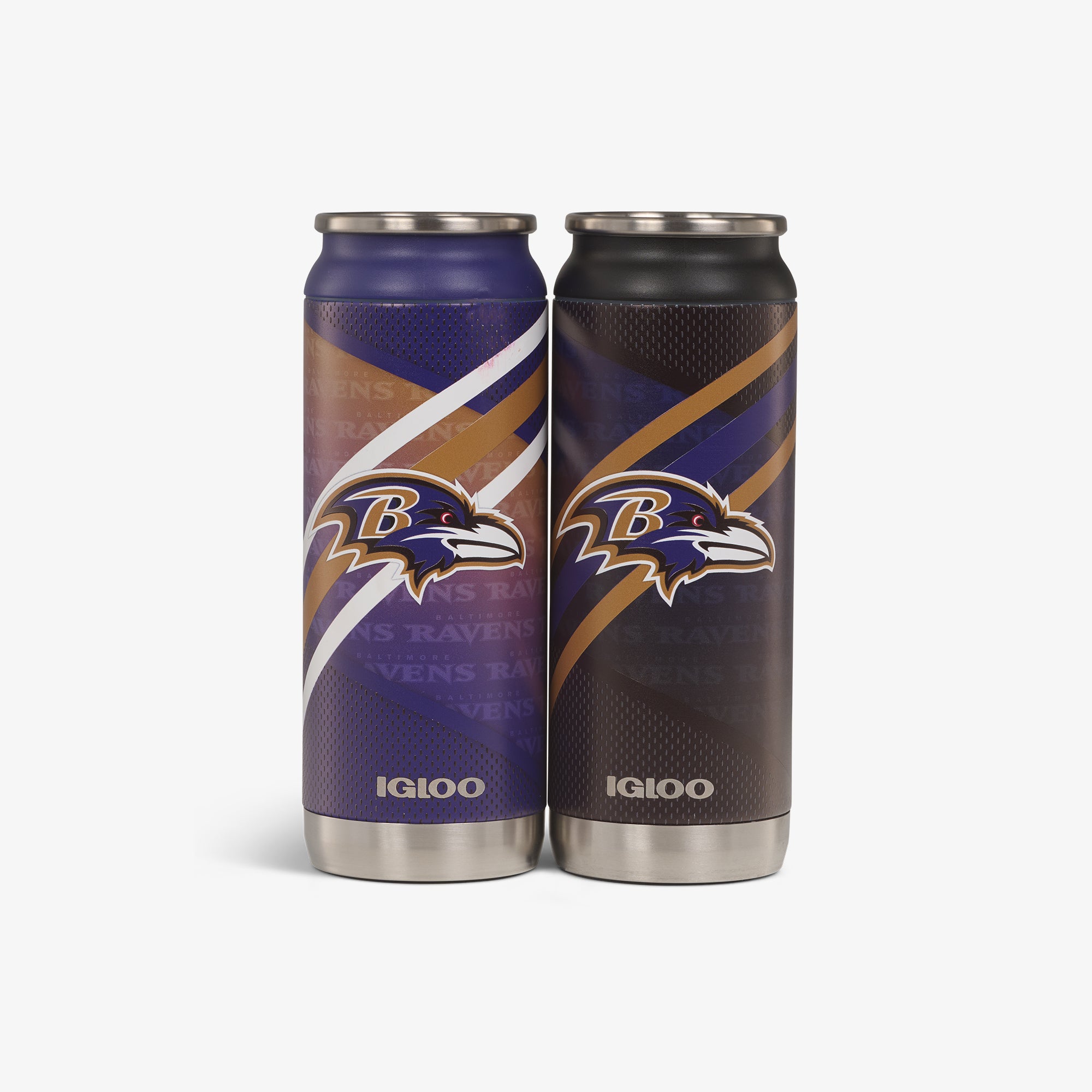 Kit com 2 unidades - Copo térmico em formato de lata Baltimore Ravens Casa e Fora de 16 oz