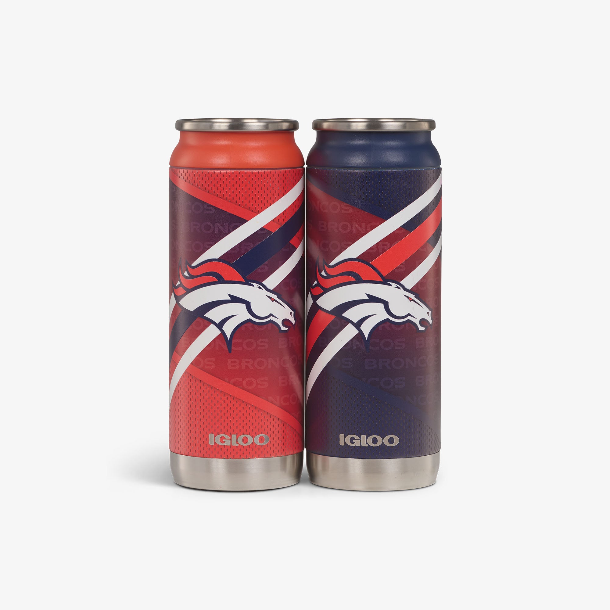 Kit com 2 unidades - Copo térmico em formato de lata Denver Broncos Casa e Fora de 16 oz
