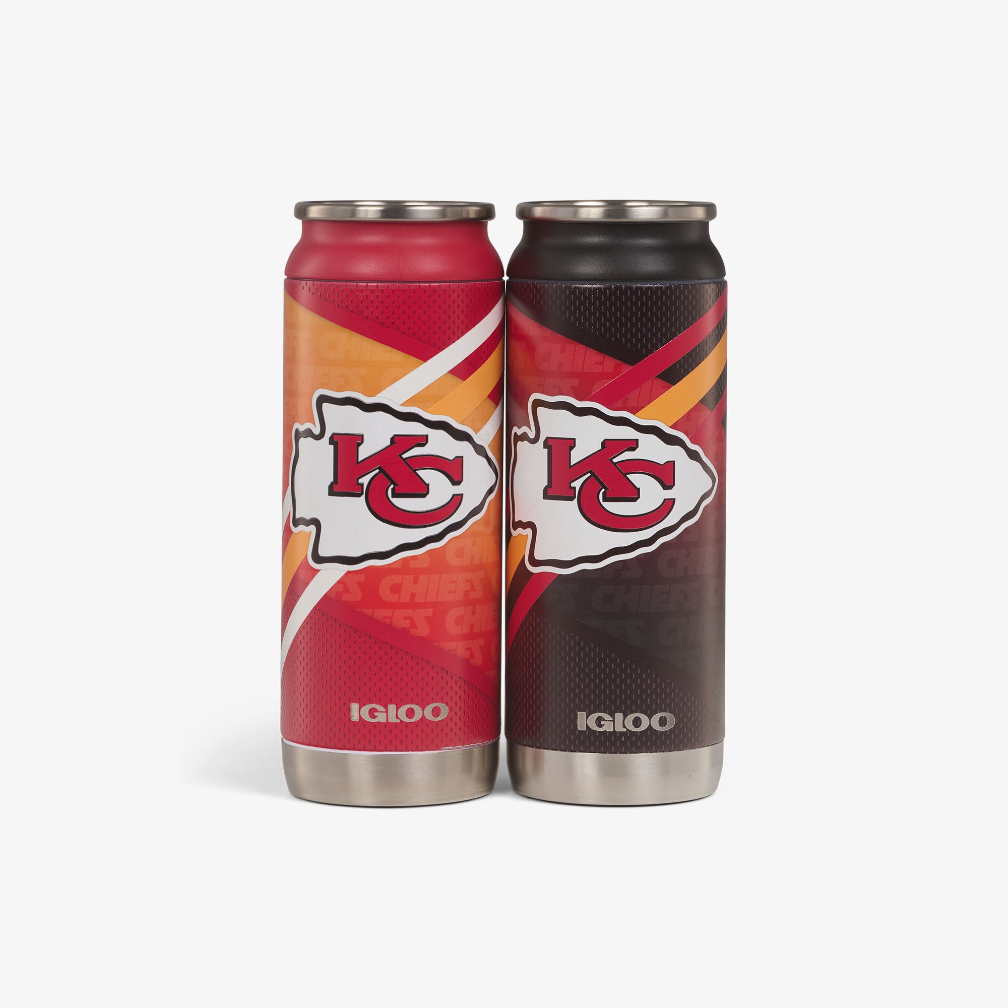 Kit com 2 unidades - Copo térmico em formato de lata Kansas City Chiefs Casa e Fora de 16 oz