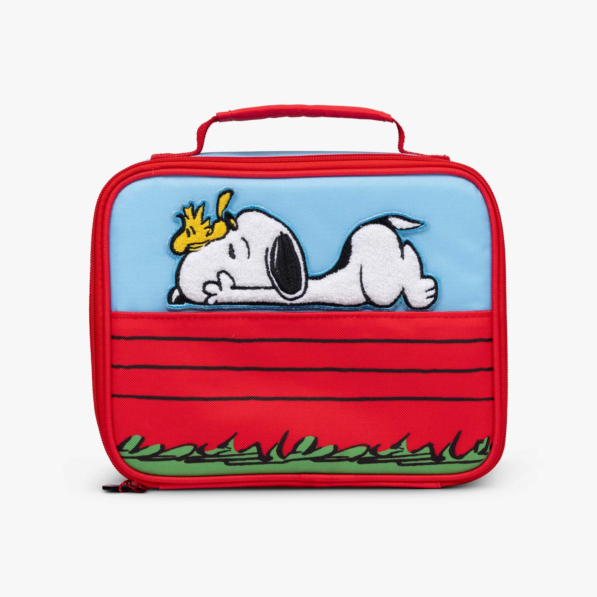 Bolsa térmica horizontal para lanche Snoopy na casinha de cachorro