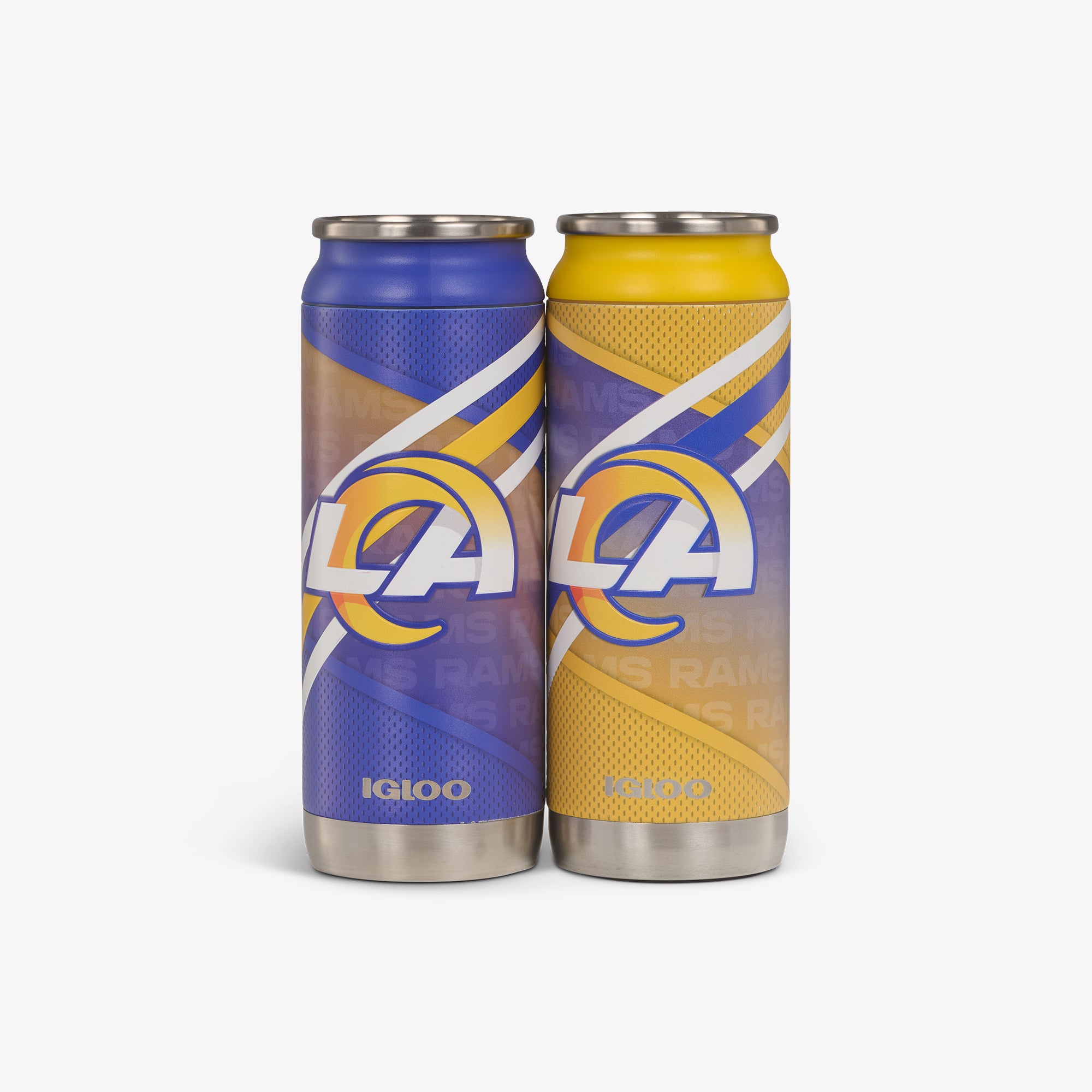 Kit com 2 unidades - Copo térmico em formato de lata Los Angeles Rams Casa e Fora de 16 oz