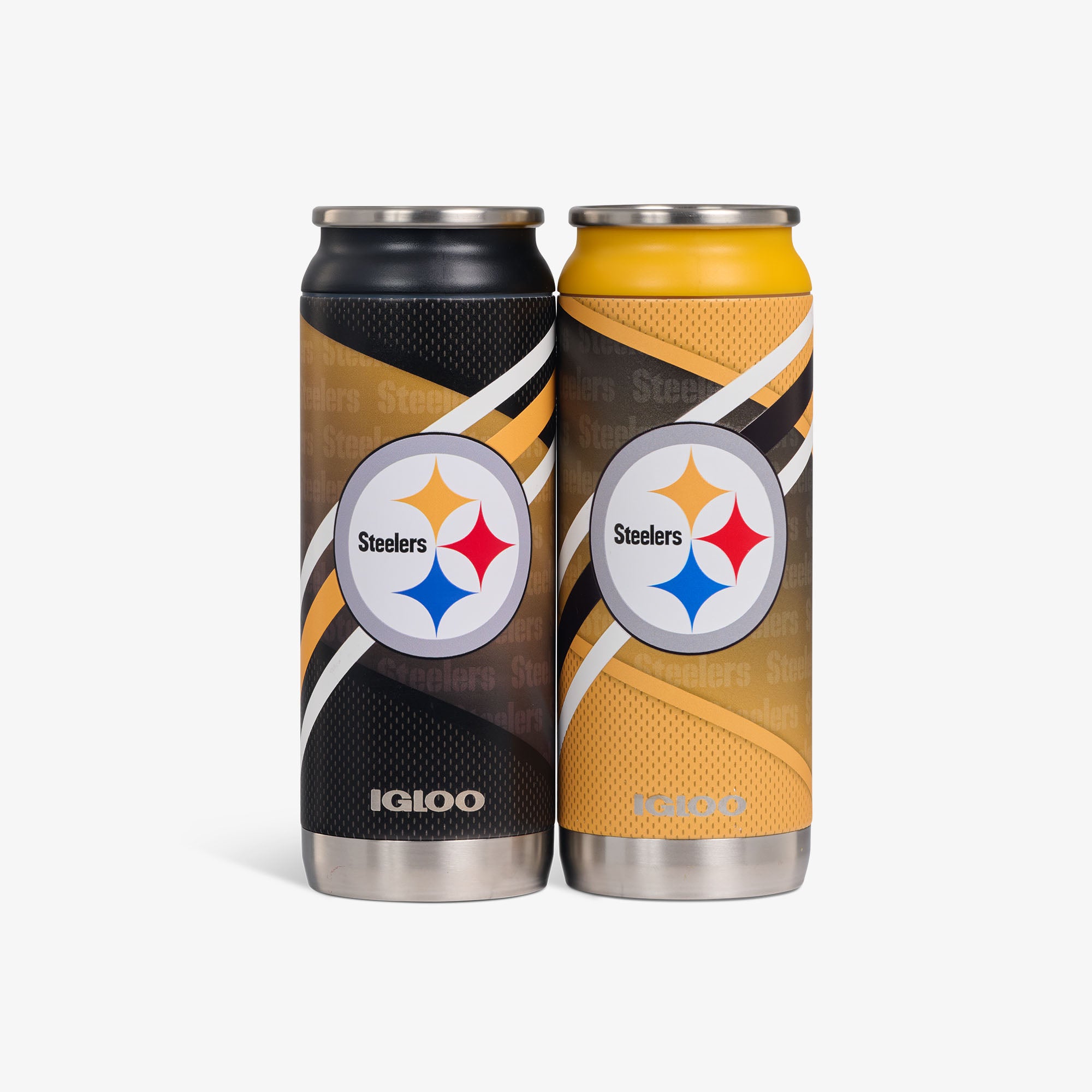 Kit com 2 unidades - Copo térmico em formato de lata Pittsburgh Steelers Casa e Fora de 16 oz