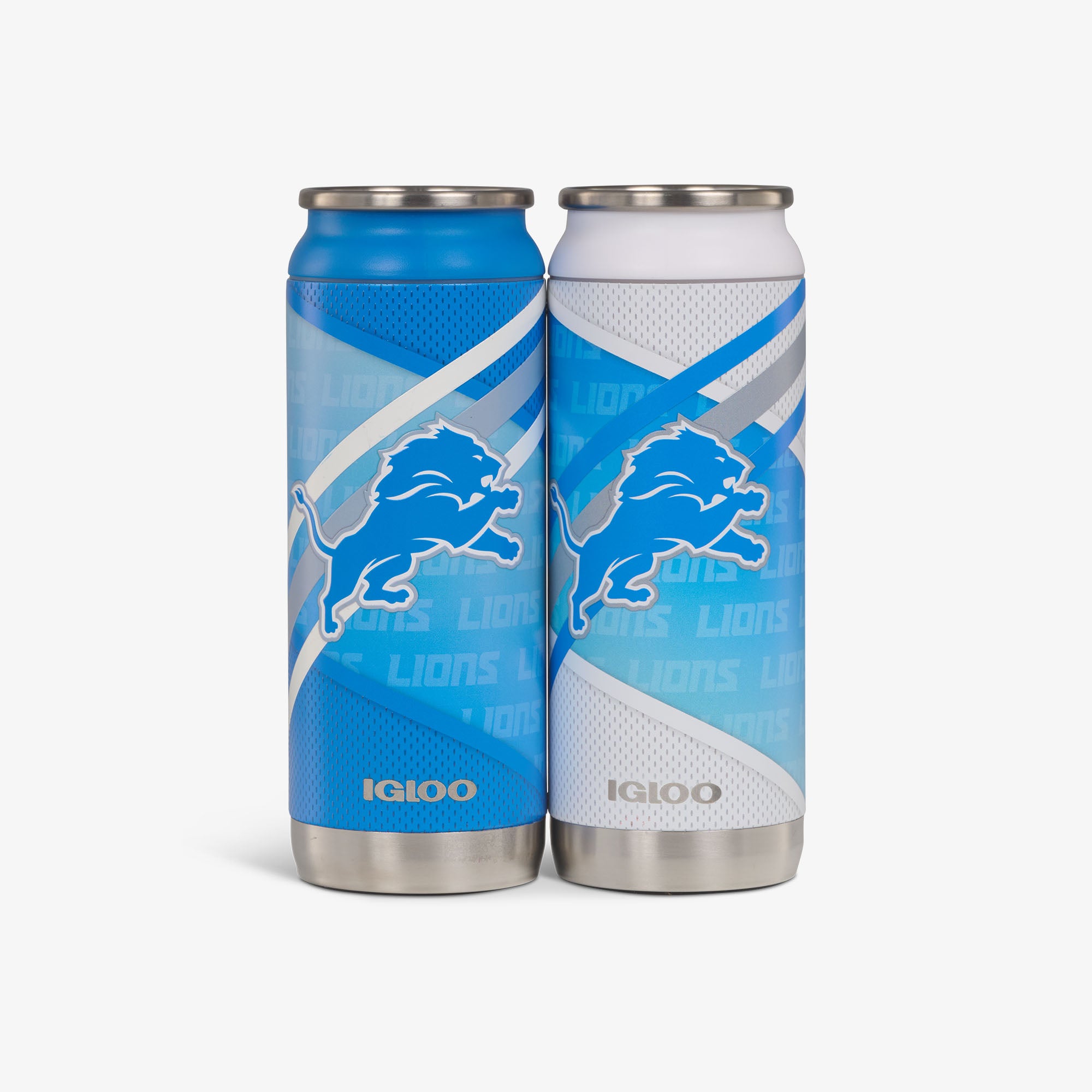 Kit com 2 unidades - Copo térmico em formato de lata Detroit Lions Casa e Fora de 16 oz