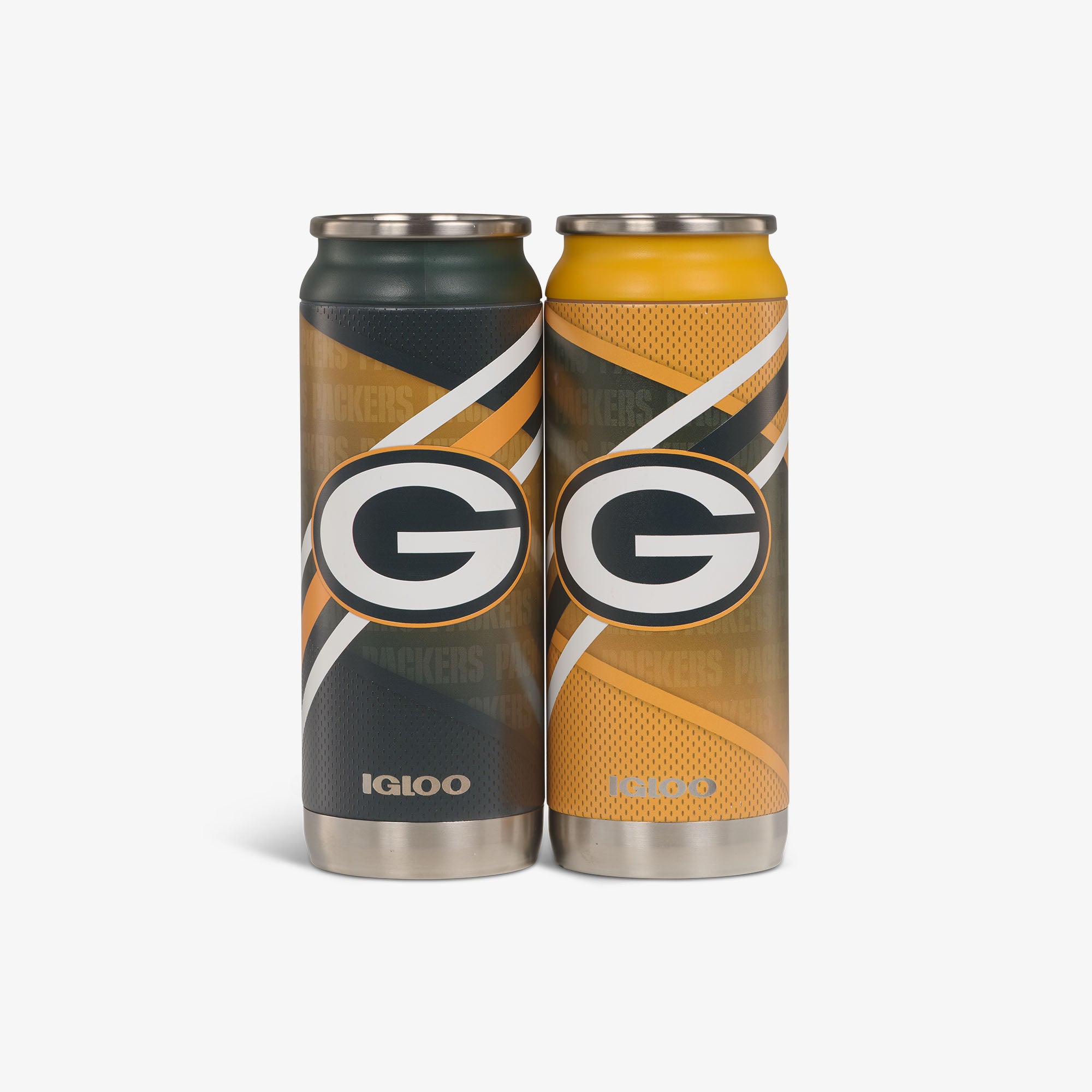 Kit com 2 unidades - Copo térmico em formato de lata Green Bay Packers Casa e Fora de 16 oz