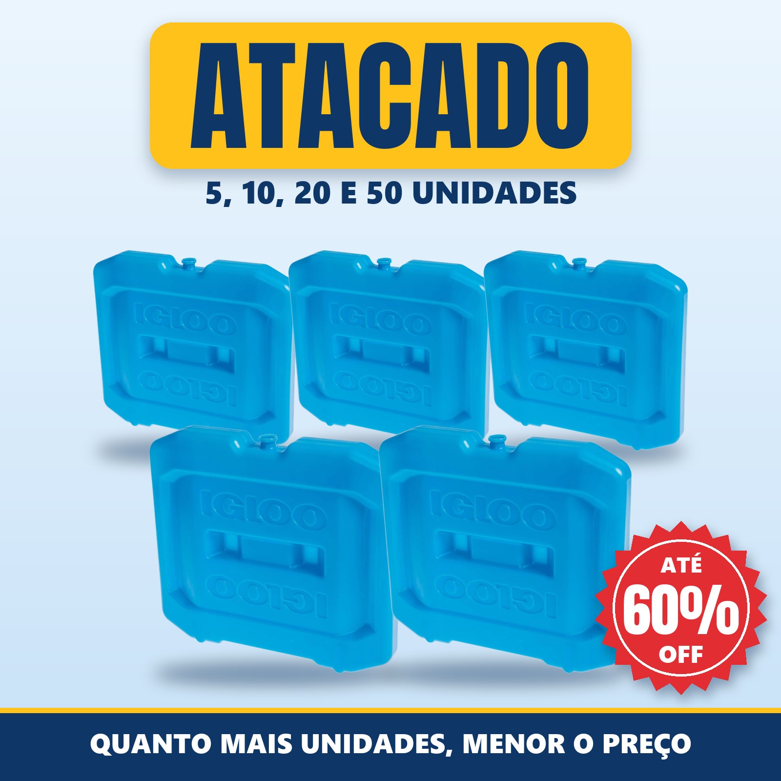 Bloco de Gelo Reutilizável Maxcold Extragrande no Atacado