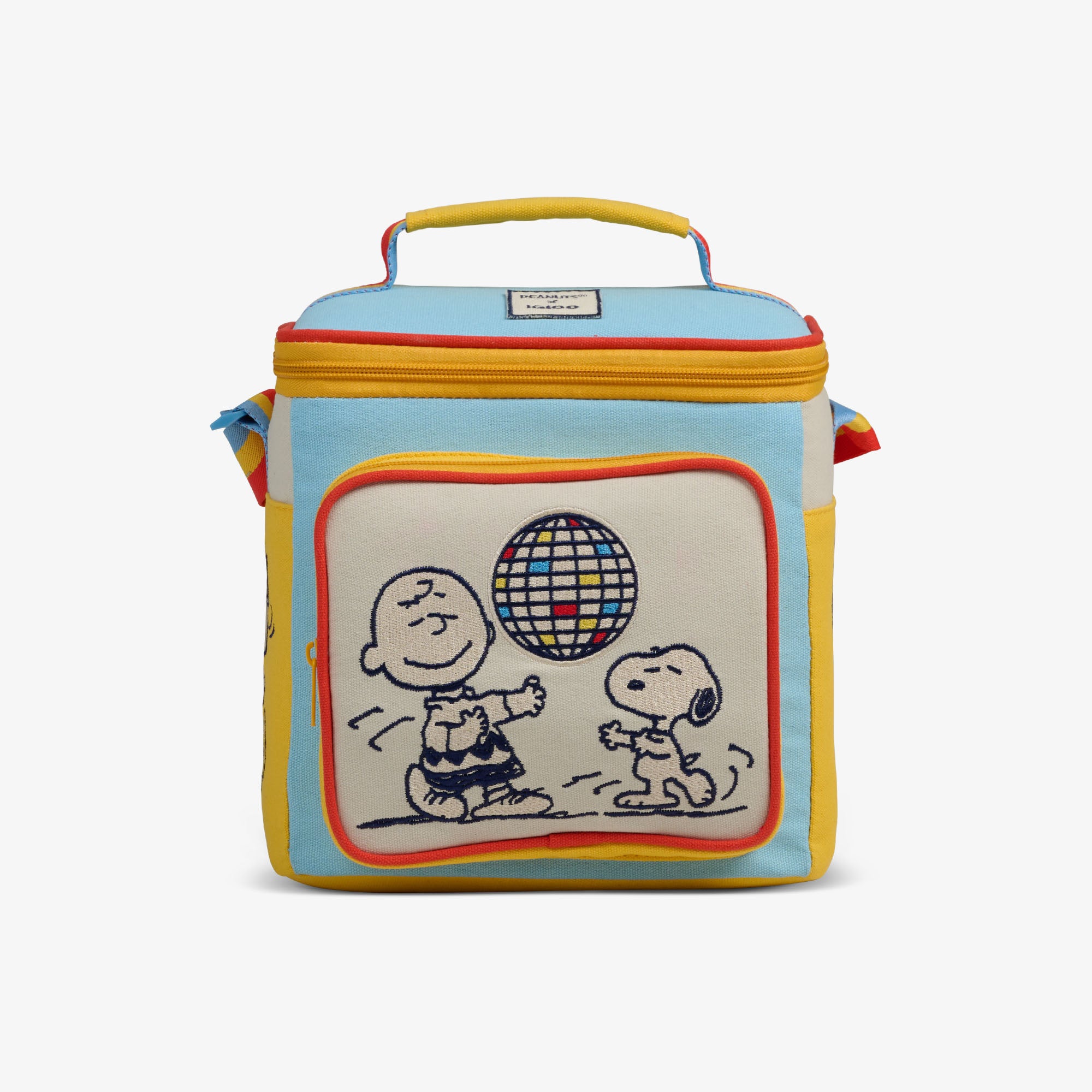 Bolsa térmica quadrada para lanche Snoopy Festa Disco