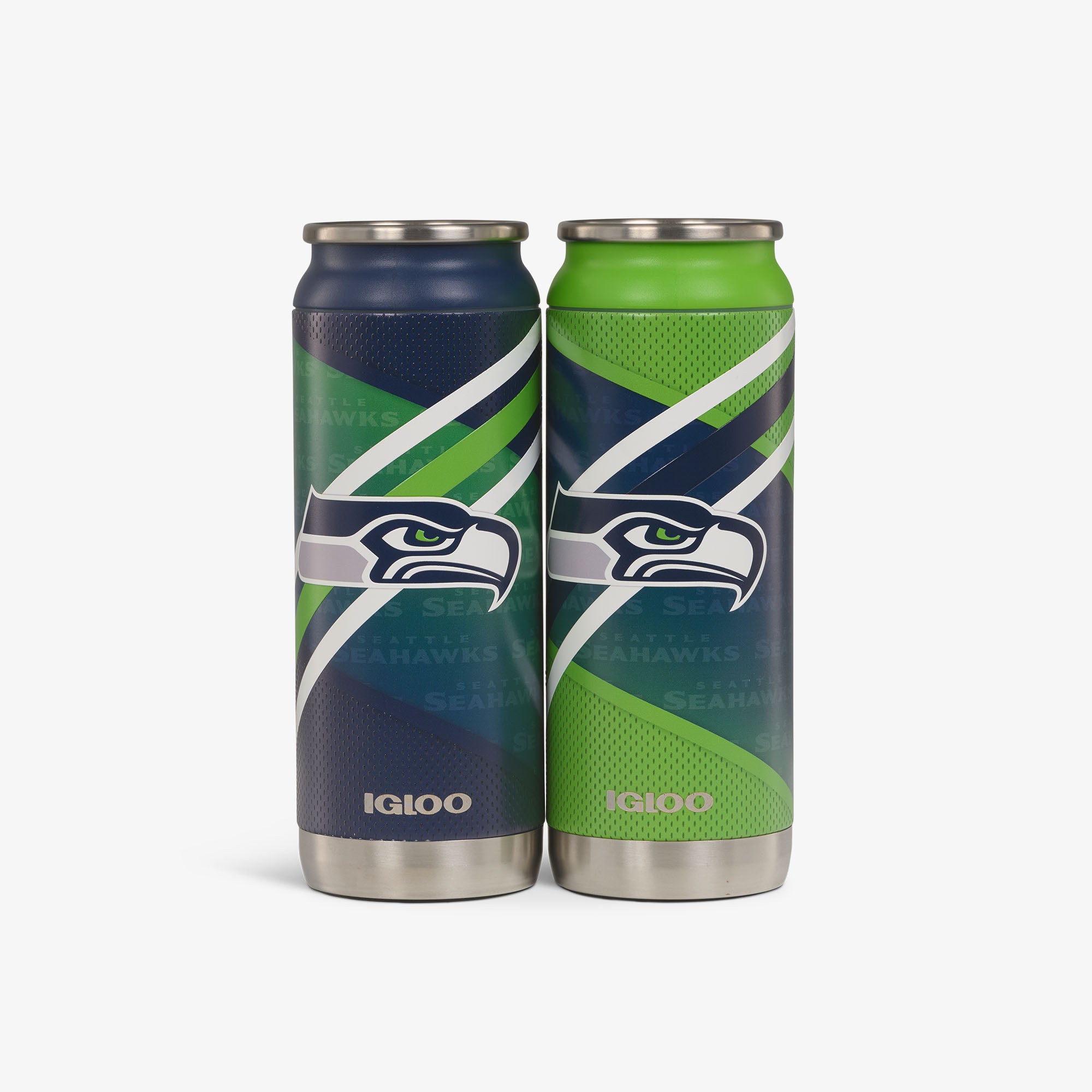 Kit com 2 unidades - Copo térmico em formato de lata Seattle Seahawks Casa e Fora de 16 oz
