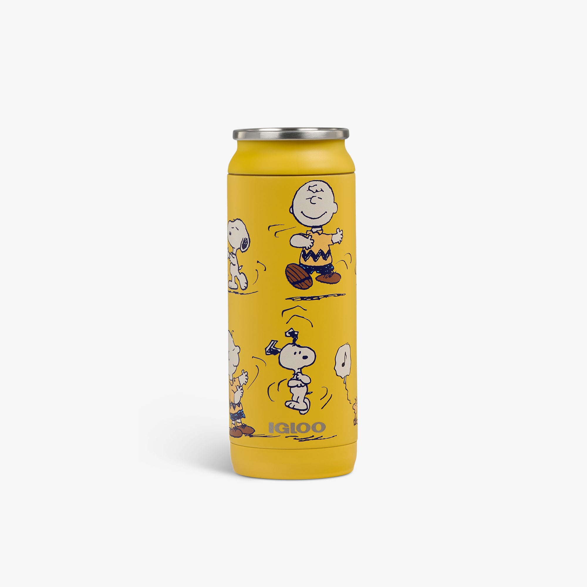 Copo térmico em formato de lata Snoopy e Charlie Brown Dançando de 16 oz