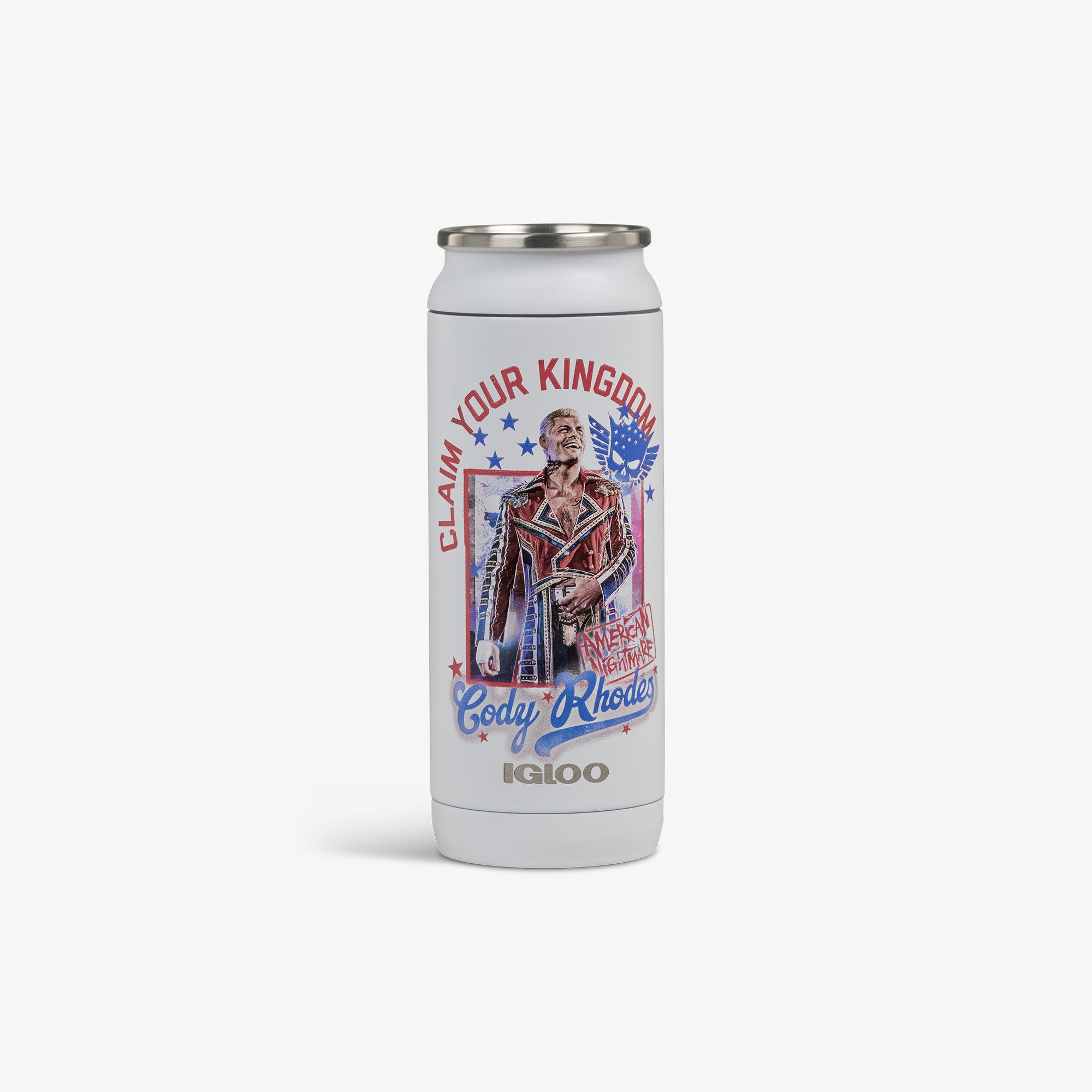 Copo térmico em formato de lata WWE Cody Rhodes de 16 oz