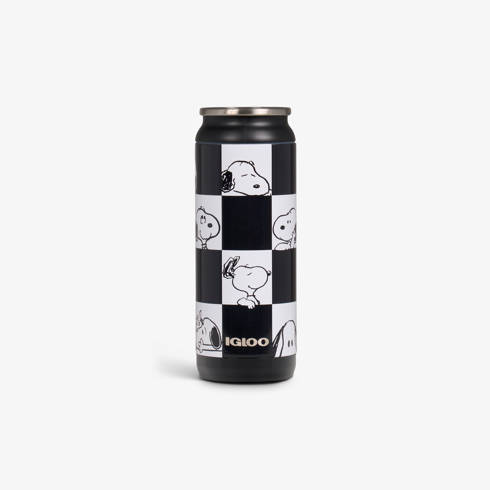 Copo térmico em formato de lata Snoopy de 16 oz