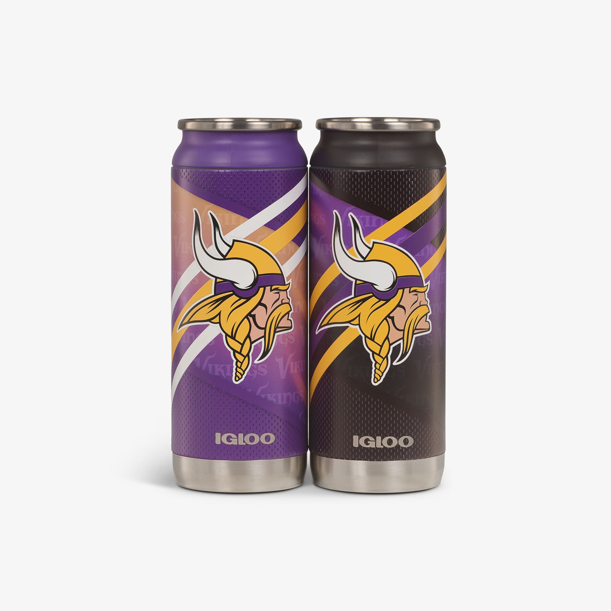 Kit com 2 unidades - Copo térmico em formato de lata Minnesota Vikings Casa e Fora de 16 oz