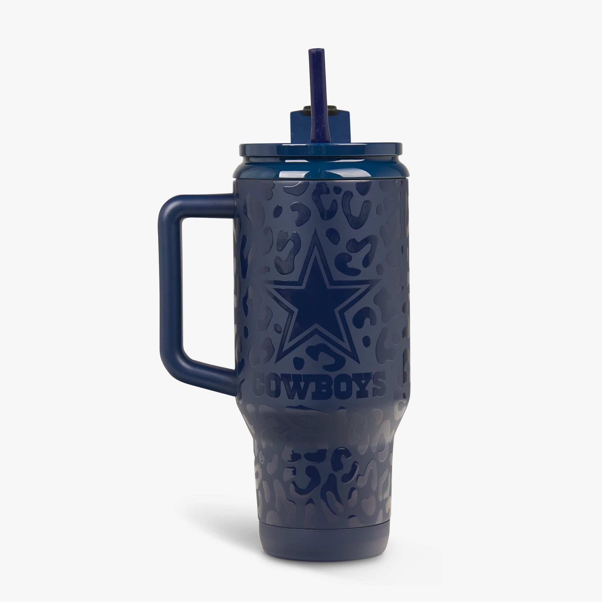 Caneca térmica de viagem NFL com estampa de leopardo, 32 Oz, Flip ‘n’ Sip